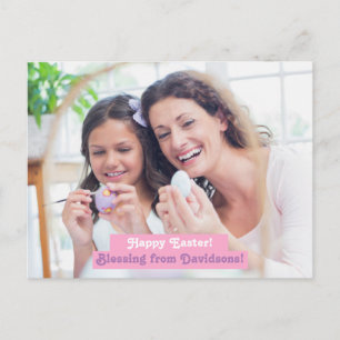 Modernes, elegantes Osterfamilien-Foto Postkarte