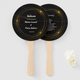 Modernes, elegantes Programm für goldene Hochzeite Fächer