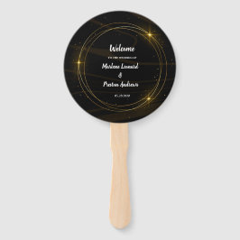 Modernes, elegantes Programm für goldene Hochzeite Fächer