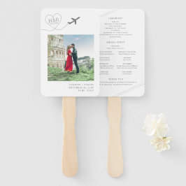 Modernes, elegantes Programm für minimale Hochzeit Fächer