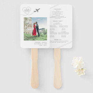 Modernes, elegantes Programm für minimale Hochzeit Fächer