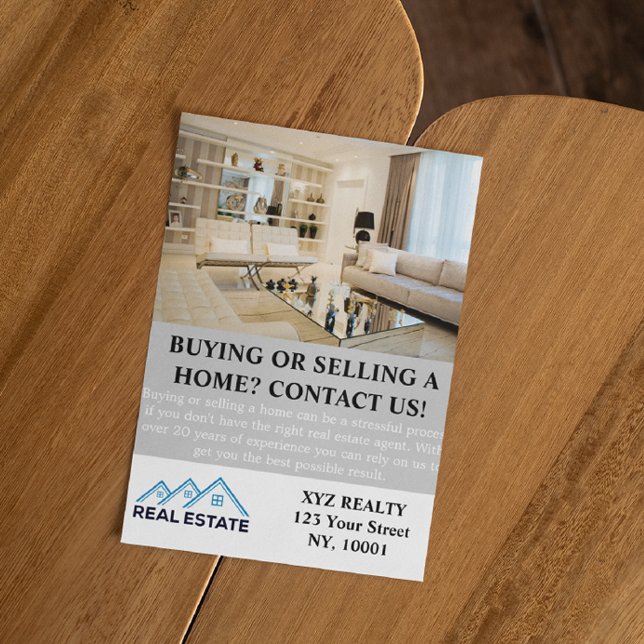 Modernes Elegantes Real Anwesen Agent Ristorante d Flyer (Real Estate Home Selling Custom Flyer)