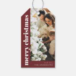 Modernes, elegantes Red MerChristmas Family Foto Geschenkanhänger