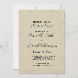 Modernes Elegantes Romantisches Probe Dinner Einladung