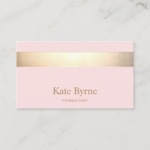 Modernes elegantes rosa Goldrand Visitenkarte