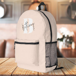 Modernes, elegantes Rosa Monogramm Bedruckter Rucksack