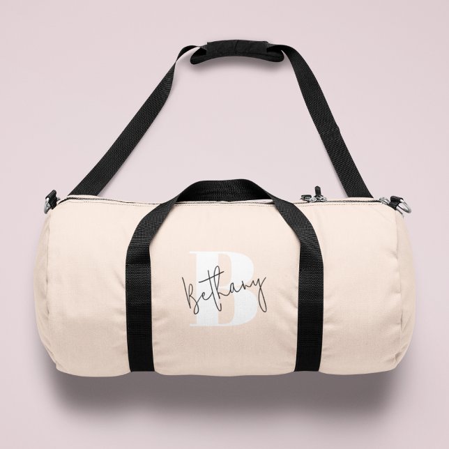 Modernes, elegantes Rosa Monogramm Duffle Bag (Von Creator hochgeladen)