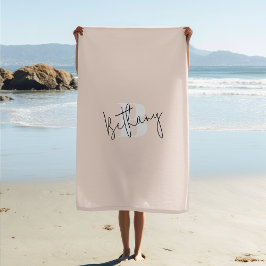 Modernes, elegantes Rosa Monogramm Strandtuch