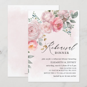 Modernes elegantes Rosa Rosa Rosa Probe Abendessen Einladung