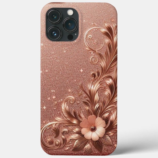 Modernes, elegantes Rose mit Blumenkurve2 Case-Mate iPhone Hülle (Rückseite)