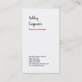 Modernes, elegantes Rot-Weiß-beruflich Visitenkarte