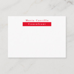 Modernes Elegantes Rotes Weiß Minimalistisch Begleitkarte