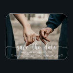 Modernes elegantes, Save the Date flexibles Foto M Magnet<br><div class="desc">Mit diesen modernen,  eleganten Drehbüchern können Sie Ihre Hochzeitszeit und Ihren Ort bekannt geben und die Dattelmagnete speichern. Passen Sie Ihre Wünsche mit einem Foto und Ihren Hochzeitsdetails an.</div>