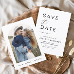 Modernes elegantes, Save the Date Foto Minimalisti<br><div class="desc">Die Liebe und Begeisterung Ihrer bevorstehenden Hochzeit mit unserem Foto speichern Sie die Terminkarten. Diese Karten zeichnen sich durch ein wunderschönes und modernes Design aus und bieten viel Platz, um gemeinsam Ihr Lieblingsstift zu präsentieren. Ihre Gäste werden sich freuen, diesen Sake zu erhalten, den sie für die nächsten Jahre schätzen...</div>