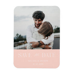 Modernes Elegantes Save the Date Peach Magnet