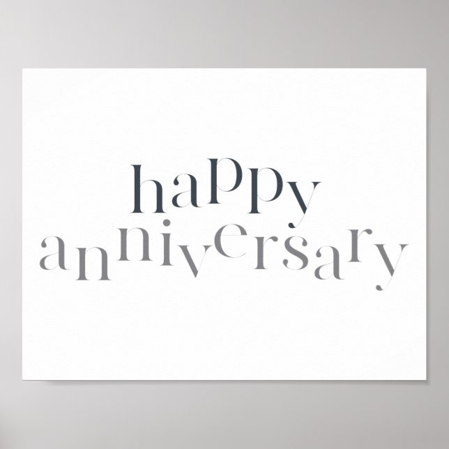 Modernes, elegantes, schicke Design Happy Annivers Poster (Vorne)