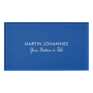 Modernes Elegantes Schlicht Stilvolles Blau Minima Namenschild