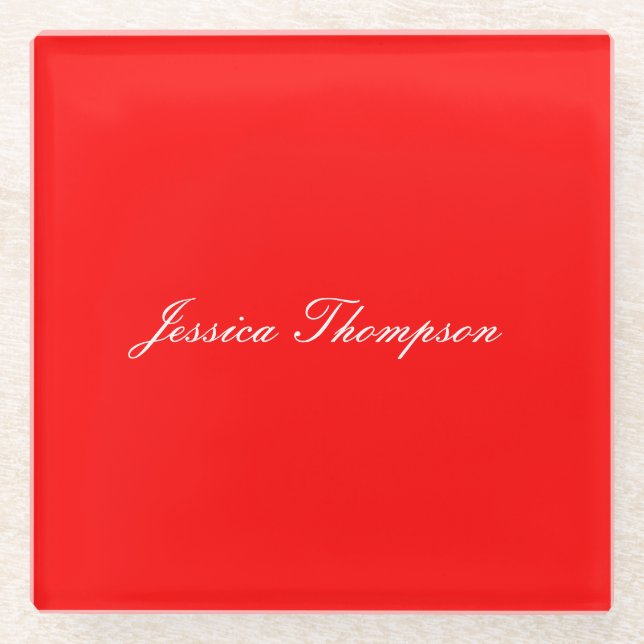 Modernes Elegantes Schlichtes, einfaches Beruflich Glasuntersetzer (Vorderseite)