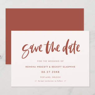 Modernes, elegantes Schneepinken Save the Date