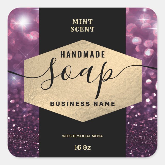 Modernes, elegantes Schriftzeichen-Butterlabel Quadratischer Aufkleber (Vorderseite)