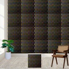 Modernes, elegantes Schwarz-Gold Geometrisches Hex Fliese