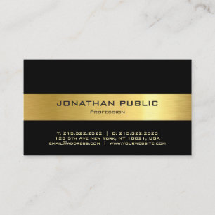 Modernes, elegantes Schwarz-Gold-Template Beruflic Visitenkarte