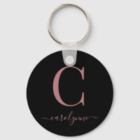 Modernes, elegantes Schwarz-Rose-Monogramm-Skript
