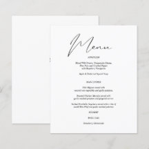 Modernes, elegantes Schwarz-Weiß-Menü