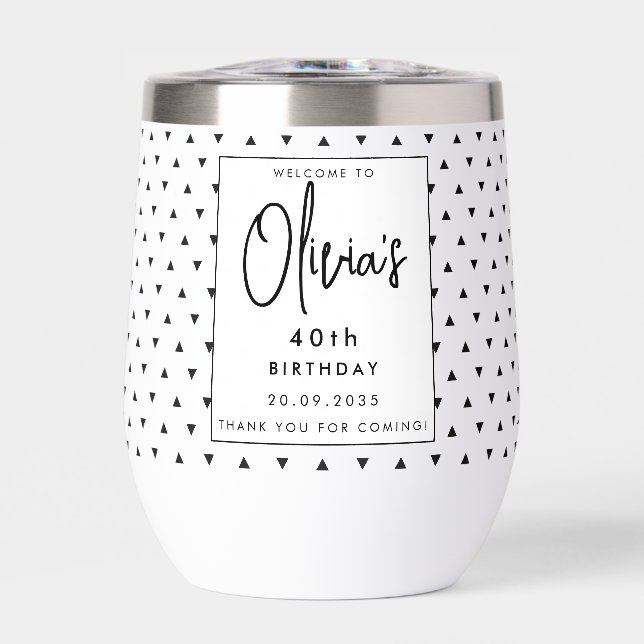 Modernes, elegantes Schwarz-Weiß-Persönliches Name (Vorderseite)