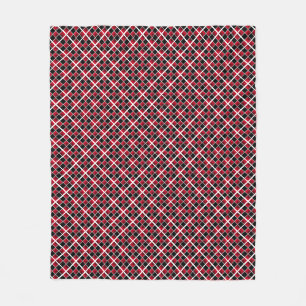 Modernes, elegantes Schwarz-Weiß-Schachtel Fleecedecke