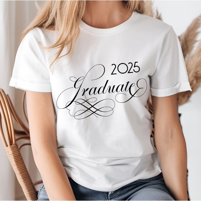 Modernes, elegantes Script 2025 Graduate T-Shirt (Von Creator hochgeladen)