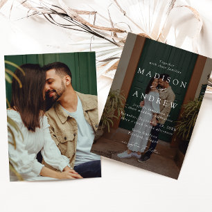 Modernes, elegantes Script 2 Foto Wedding Einladung