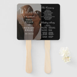 Modernes, elegantes Script-Foto-Hochzeitsprogramm Fächer