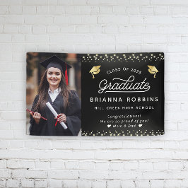 Modernes, elegantes Script Gold Abschluss Foto Bla Banner
