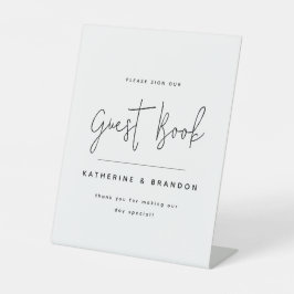 Modernes, elegantes Script-Kalligrafie-Hochzeitsze Sockelschild