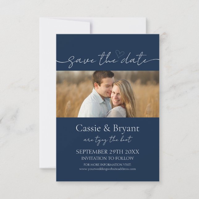 Modernes, elegantes Script Save the Date Monogram (Vorderseite)