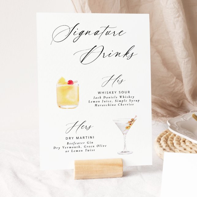 Modernes, elegantes Script-Signature Drinks Poster (Von Creator hochgeladen)