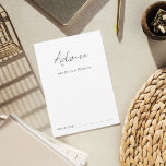 Modernes, elegantes Script Simple MInimal Schlicht Hinweiskarte<br><div class="desc">Diese eleganten,  stilvollen Ratschläge würden Ihre Brautparty-/Hochzeitsvorräte wunderbar ergänzen! Anpassen Sie den Text einfach,  indem Sie auf die Option "Personalisieren" klicken.</div>
