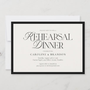 Modernes, elegantes Script Type Probe Dinner Einladung
