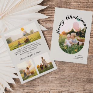 Modernes, elegantes Script Typografie Oval Foto Feiertagskarte