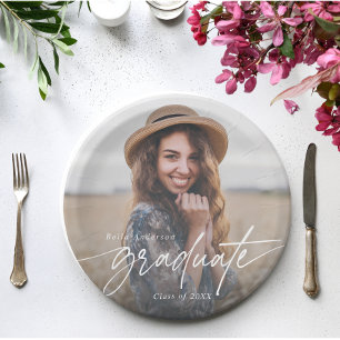 Modernes, elegantes Script Typografy Graduate Foto Pappteller