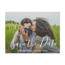 Modernes, elegantes Script-Wedding-Foto Save the D