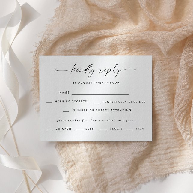 Modernes, elegantes Script-Wedding-RSVP Einladung (Von Creator hochgeladen)