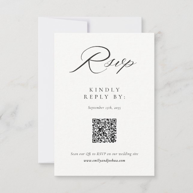 Modernes, elegantes Script-Wedding-RSVP RSVP Karte (Vorderseite)