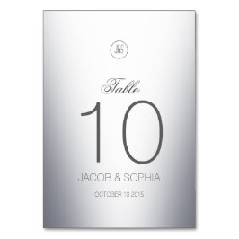 Modernes Elegantes Silver Tischnummer
