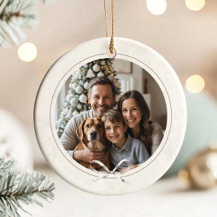 Modernes Elegantes Simple Boho Christmas Family Fo Keramik Ornament