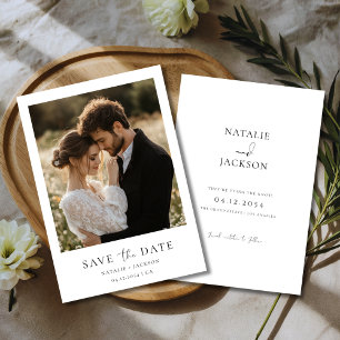 Modernes, elegantes Skript Rustikales Minimales Fo Save The Date