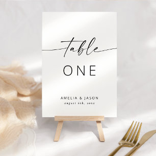 Modernes, elegantes Skript Tischnummer