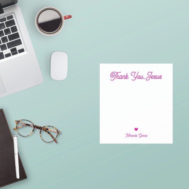Modernes, elegantes Skript Vielen Dank Jesus Indiv Notizblock (Von Creator hochgeladen)