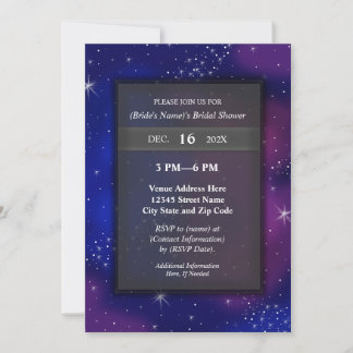 Modernes Elegantes Star Night Sky Galaxy Brautpart Einladung